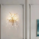 applique murale moderne en cristal et aluminium doré