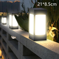 LED Carré Post Pilier Lumière Solaire Porte De Jardin Télécommande Lampe Étanche Vintage Solaire Lumières De Jardin Lumière Solaire Extérieure
