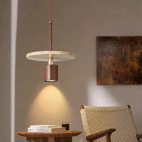 lustre moderne en pierre pour restaurant et chevet - vue 2 sur 9