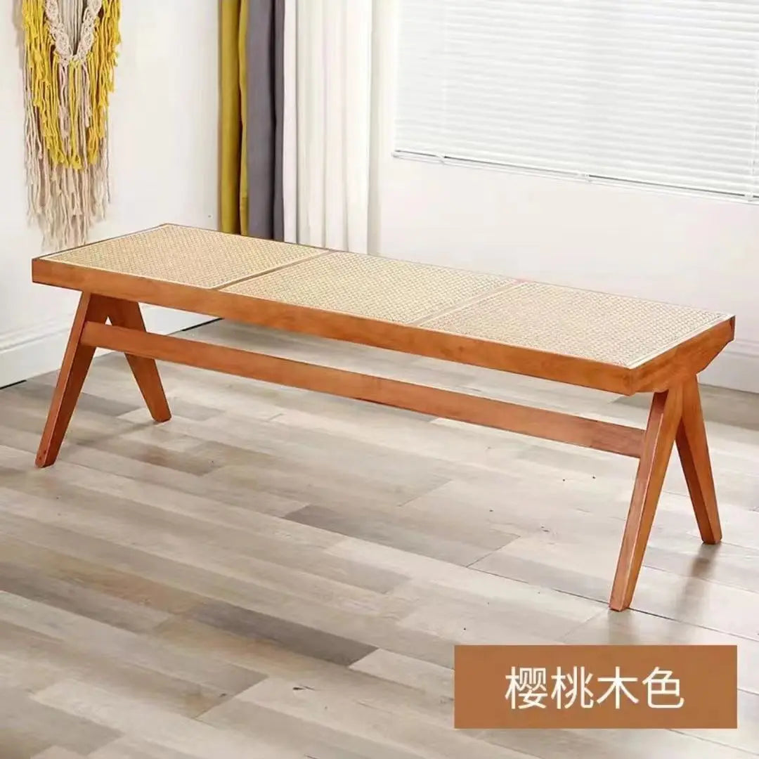 banc en rotin tressé style japonais ancien pour petit espace - vue 13 sur 18