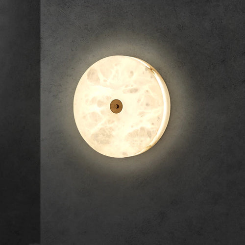 applique ronde en marbre rétro-éclairage pour hôtel - vue 2 sur 9