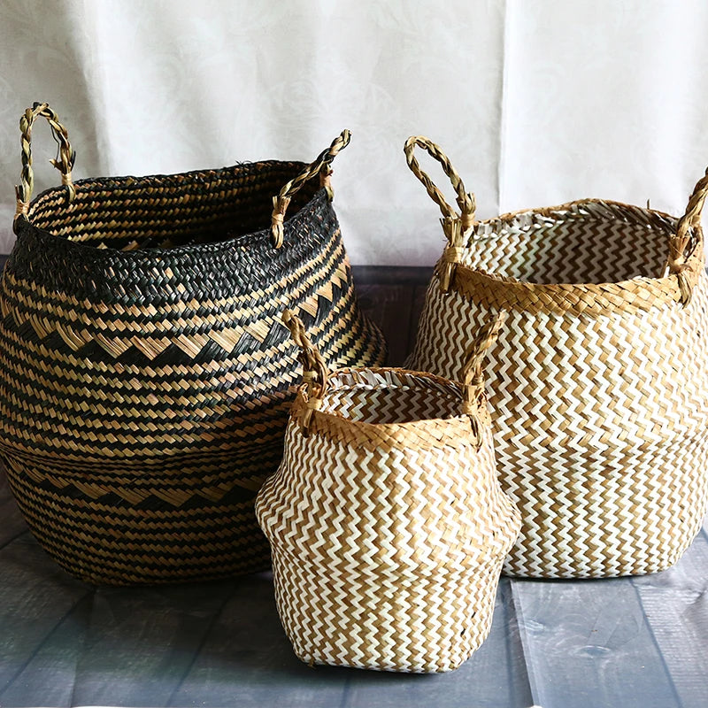 panier de rangement pliable en osier pour jouets et linge - vue 6 sur 13