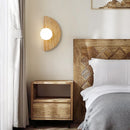 applique murale vintage led demi-cercle avec pierre naturelle