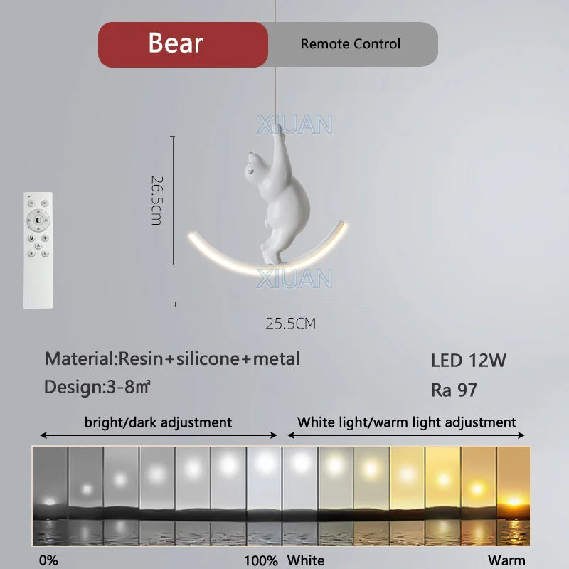suspension créatives licorne éléphant ours pour enfants - vue 9 sur 10