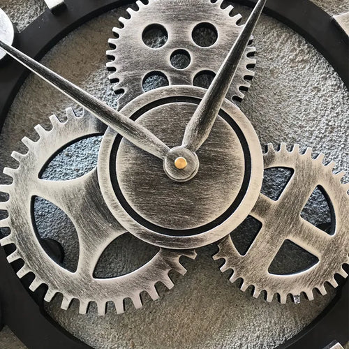 horloge murale rétro silencieuse style industriel décoration moderne - vue 3 sur 10