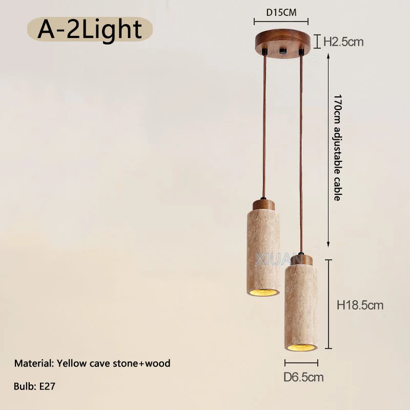 lustre led en pierre de grotte style wabi-sabi - vue 11 sur 11