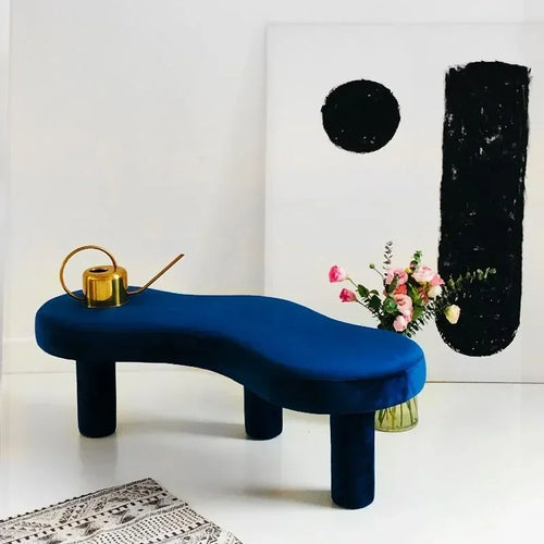tabouret créatif moderne en tissu design nordique pour boutiques et entrées - vue 2 sur 15