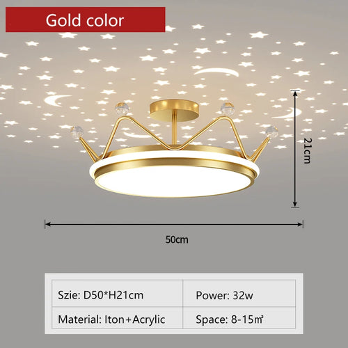 plafonnier led moderne couronne créative pour chambre d'enfant
