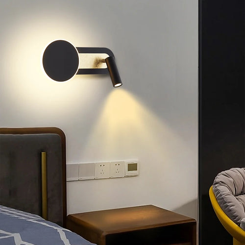 applique murale led nordique moderne rotative avec interrupteur - vue 2 sur 8