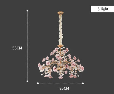 lustre en cristal céramique porcelaine lampe LED pour intérieur - vue 9 sur 9