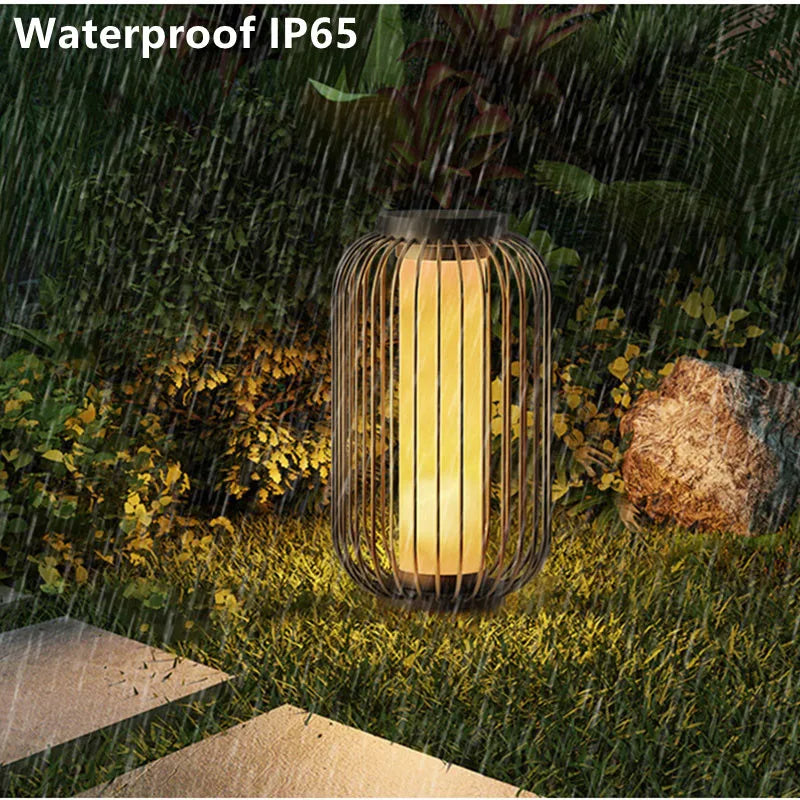 lampe solaire led cage à oiseaux pour jardin décoratif - vue 4 sur 9