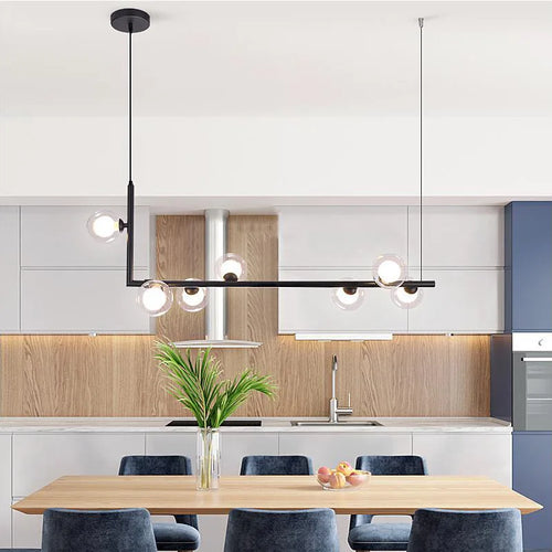 Kitchen Island Ceiling Chandelier Dining Table Glass Pendant Lamp Led Suspension Luminaire Hanging Light - vue 3 sur 14