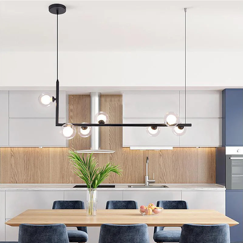 Kitchen Island Ceiling Chandelier Dining Table Glass Pendant Lamp Led Suspension Luminaire Hanging Light - vue 2 sur 14