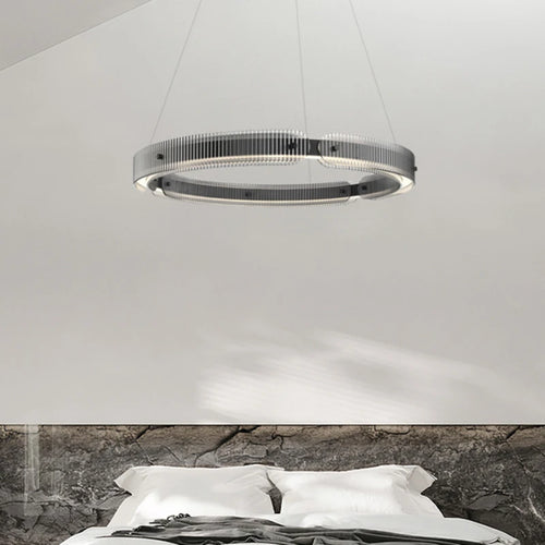 lustre en verre fumé design moderne suspension décorative - vue 3 sur 7