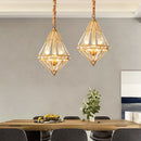 suspension en cristal doré design nordique pour décoration élégante