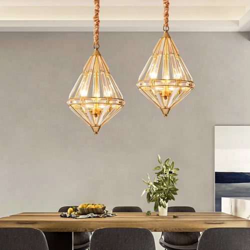 suspension en cristal doré design nordique pour décoration élégante - vue 4 sur 7