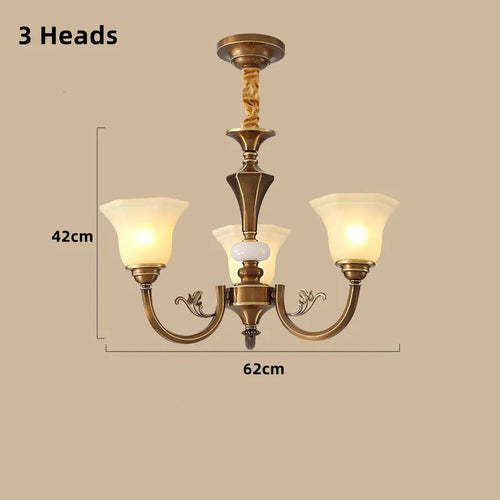 lustre vintage en cuivre avec abat-jour en verre dépoli - vue 18 sur 20