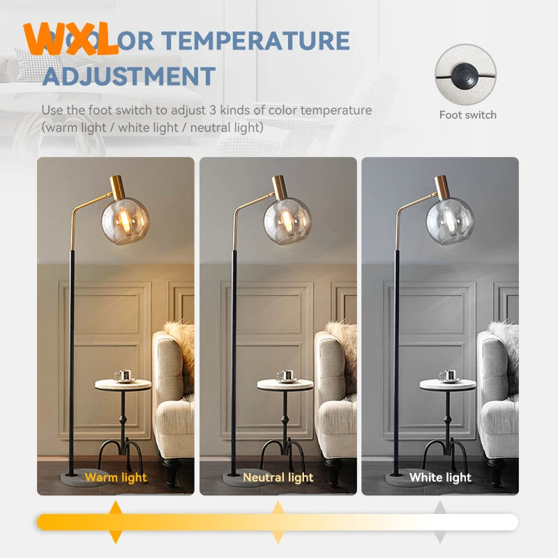 lampadaire led moderne en marbre avec éclairage réglable - vue 5 sur 8