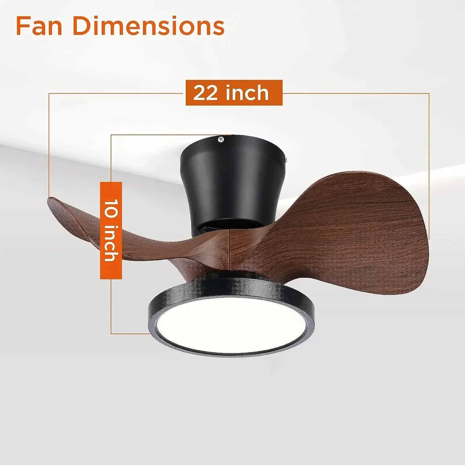 ventilateur de plafond moderne silencieux avec lumière led et télécommande - vue 6 sur 9