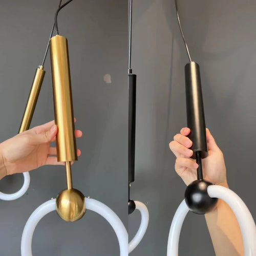 suspension LED en anneau design nordique moderne - vue 7 sur 16