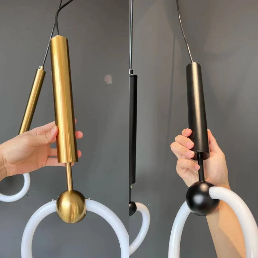 suspension LED en anneau design nordique moderne - vue 6 sur 16