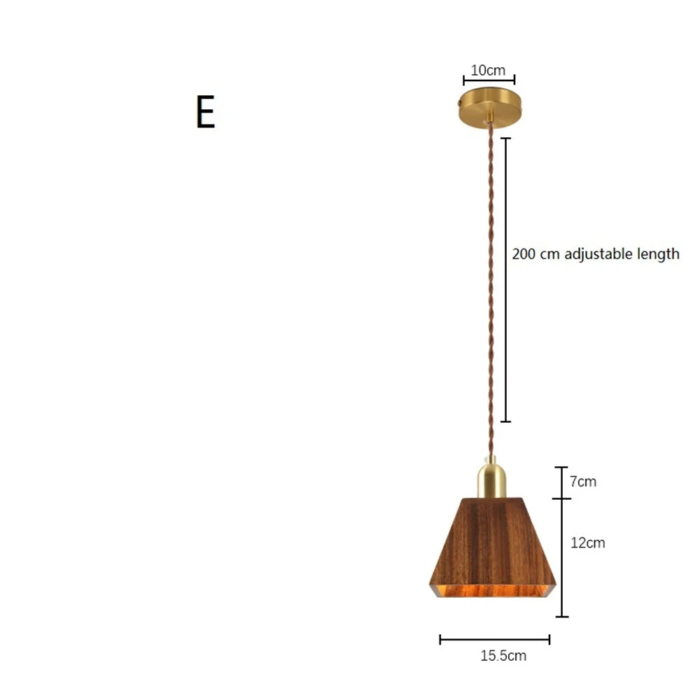 Nordique moderne suspension LED luminaire en laiton en bois Loft cuisine île lampe suspendue décoration de la maison éclairage Suspension Design - vue 11 sur 17