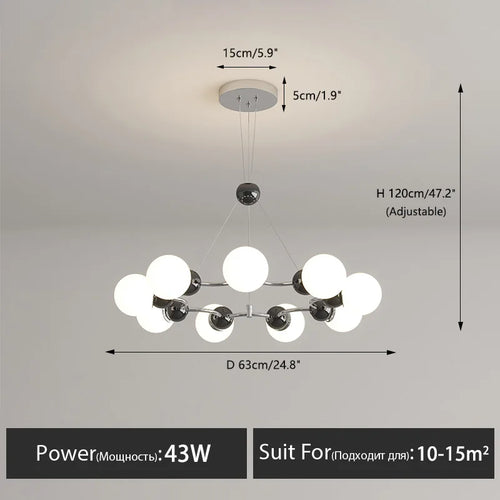 lustre suspendu éclairage décoratif moderne pour la maison - vue 15 sur 21