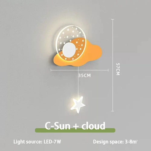applique murale nuage et lune pour chambre d'enfant - vue 12 sur 22