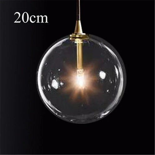 suspension en verre transparent pour un éclairage moderne décoratif