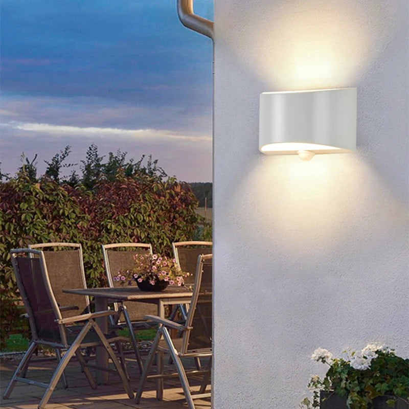 5W 7W COB LED Outdoor Wall Lamps PIR Motion Sensor Aluminum Porch Garden Corridor Light Up and Down Lighting Indoor Sconce Light - vue 5 sur 12