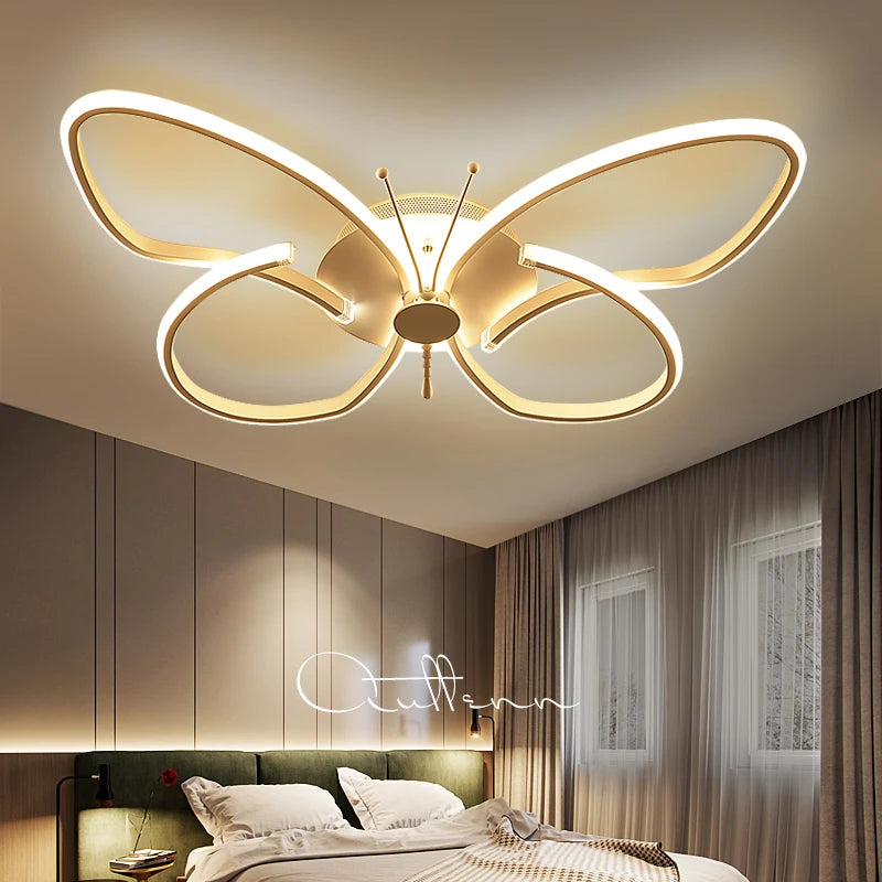 plafonnier led moderne papillon avec intensité variable décoratif - vue 6 sur 8
