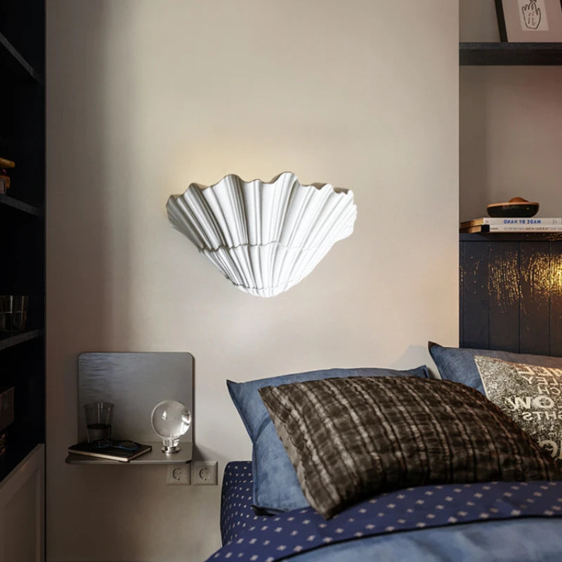 applique murale en coquille de gypse led moderne et créative - vue 4 sur 9