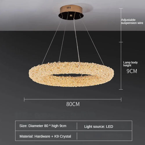 lustre en cristal k9 design élégant pour éclairage moderne - vue 12 sur 13