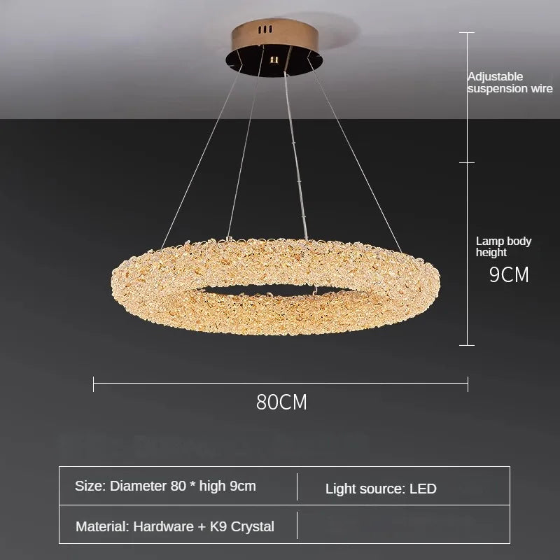 lustre en cristal k9 design élégant pour éclairage moderne - vue 11 sur 13