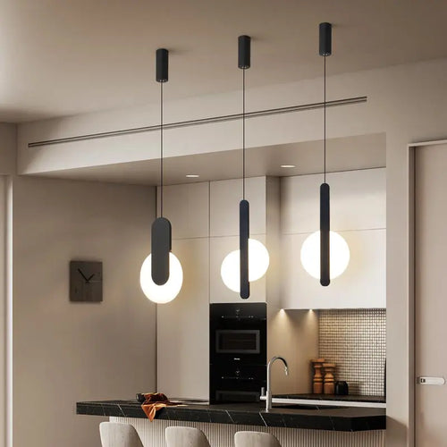 suspension led modernes avec appliques acryliques - vue 5 sur 8