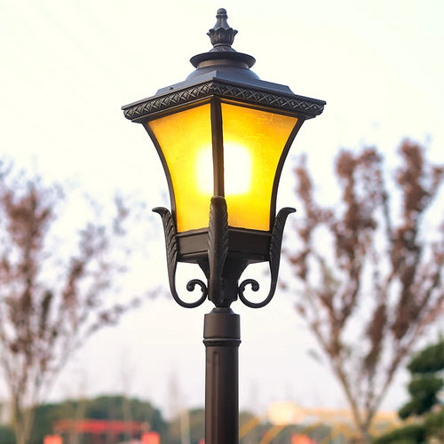 lampadaire de jardin rétro en aluminium antirouille étanche - vue 5 sur 8