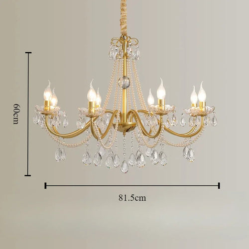 lustre en cristal luxe avec simulation de bougie led - vue 8 sur 7