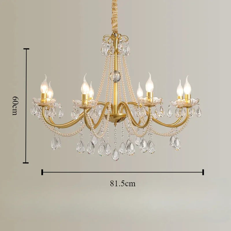 lustre en cristal luxe avec simulation de bougie led - vue 7 sur 7