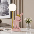 Lampe de Table en forme de lapin rose nordique