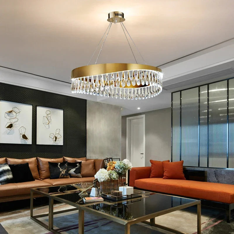 lustre en cristal de luxe pour éclairage décoratif intérieur - vue 3 sur 13