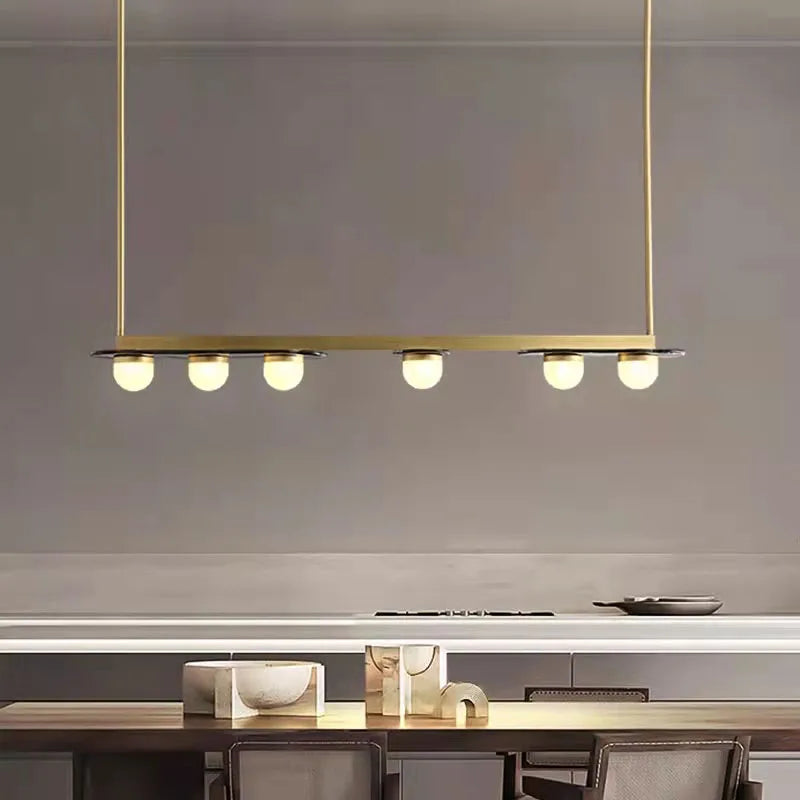 lustre en verre design art déco pour éclairage moderne - vue 2 sur 8