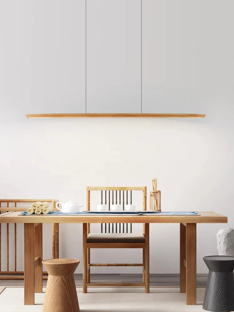 lustre dimmable en bois élégant pour éclairage intérieur moderne - vue 3 sur 15