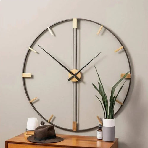 horloge murale nordique en métal design silencieux pour décoration moderne - vue 4 sur 6