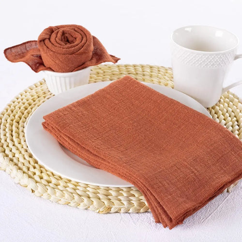 Serviette de table gaze coton style pastoral lot - vue 5 sur 6