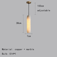 suspension modernes en marbre naturel et laiton avec fil réglable
