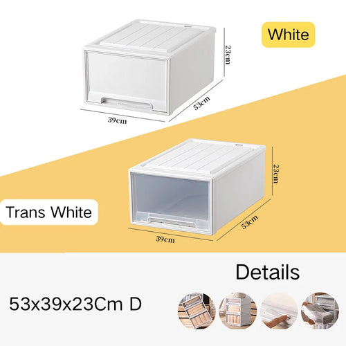 tiroirs empilables en plastique transparent pour rangement pratique - vue 21 sur 48