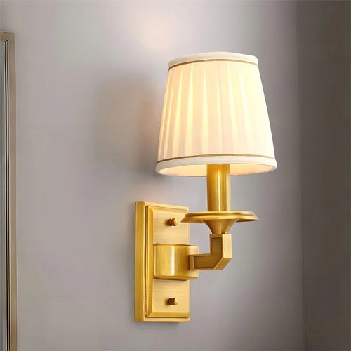 applique murale led en cuivre avec housse en tissu de qualité - vue 2 sur 4