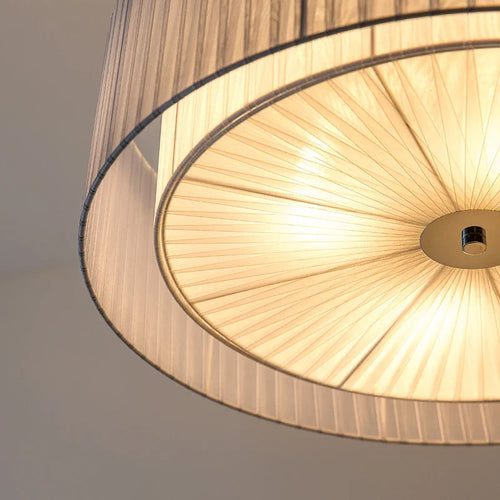 lustre nordique moderne en fer avec abat-jour tissu décoratif - vue 5 sur 6