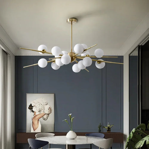 lustre moderne en verre pour éclairage intérieur design - vue 3 sur 10