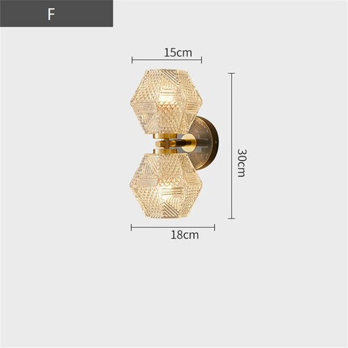 applique murale led en cuivre et verre style nordique moderne - vue 9 sur 12